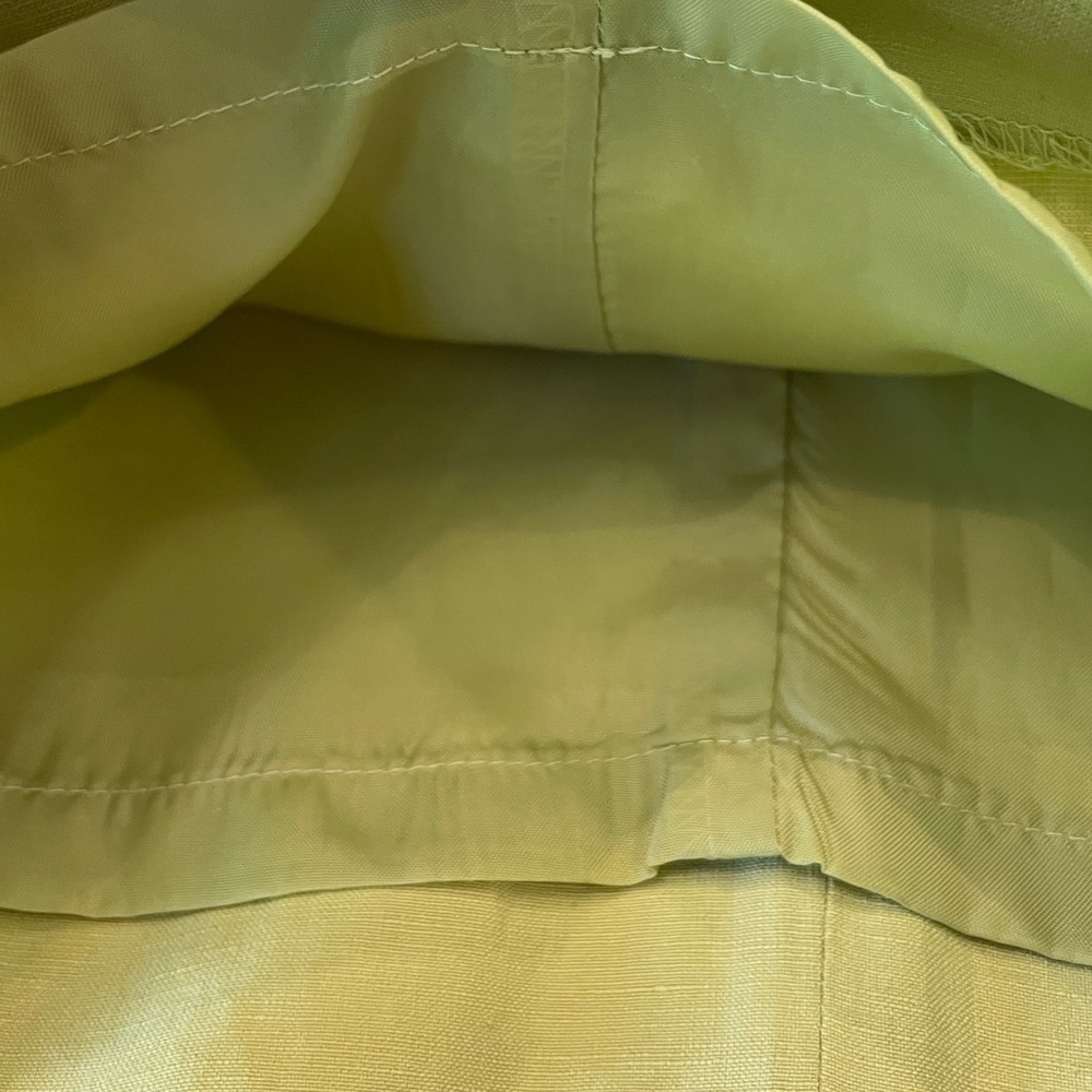 Linen Blend Silk Club Collection Chic Lime Wide-Leg Women’s Pants - Picture 4 of 7
